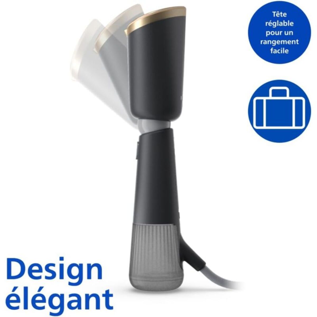 Défroisseur vapeur PHILIPS STH5030/80 Steamer Série 5000 Noir, 35 sec*, 1300W + 2 accessoires