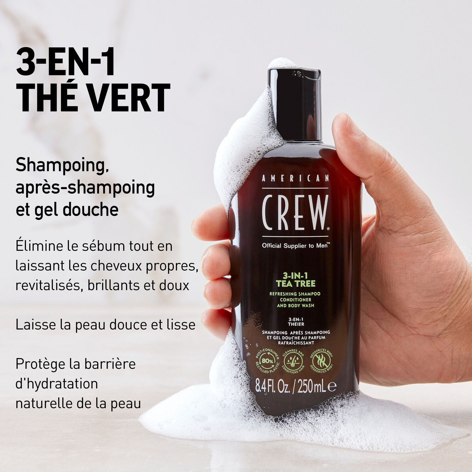 3-en-1 Arbre à Thé - Shampoing 3 en 1 Revitalisant et Hydratant