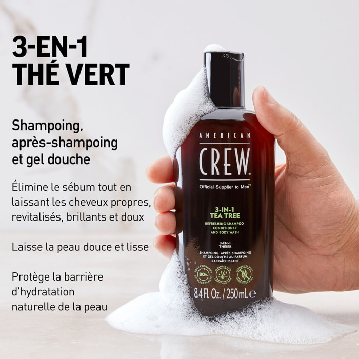 3-en-1 Arbre à Thé - Shampoing 3 en 1 Revitalisant et Hydratant