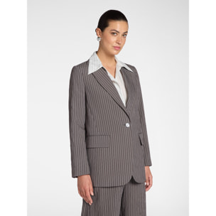 Elena Mirò - Blazer de rayas diplomáticas - Gris