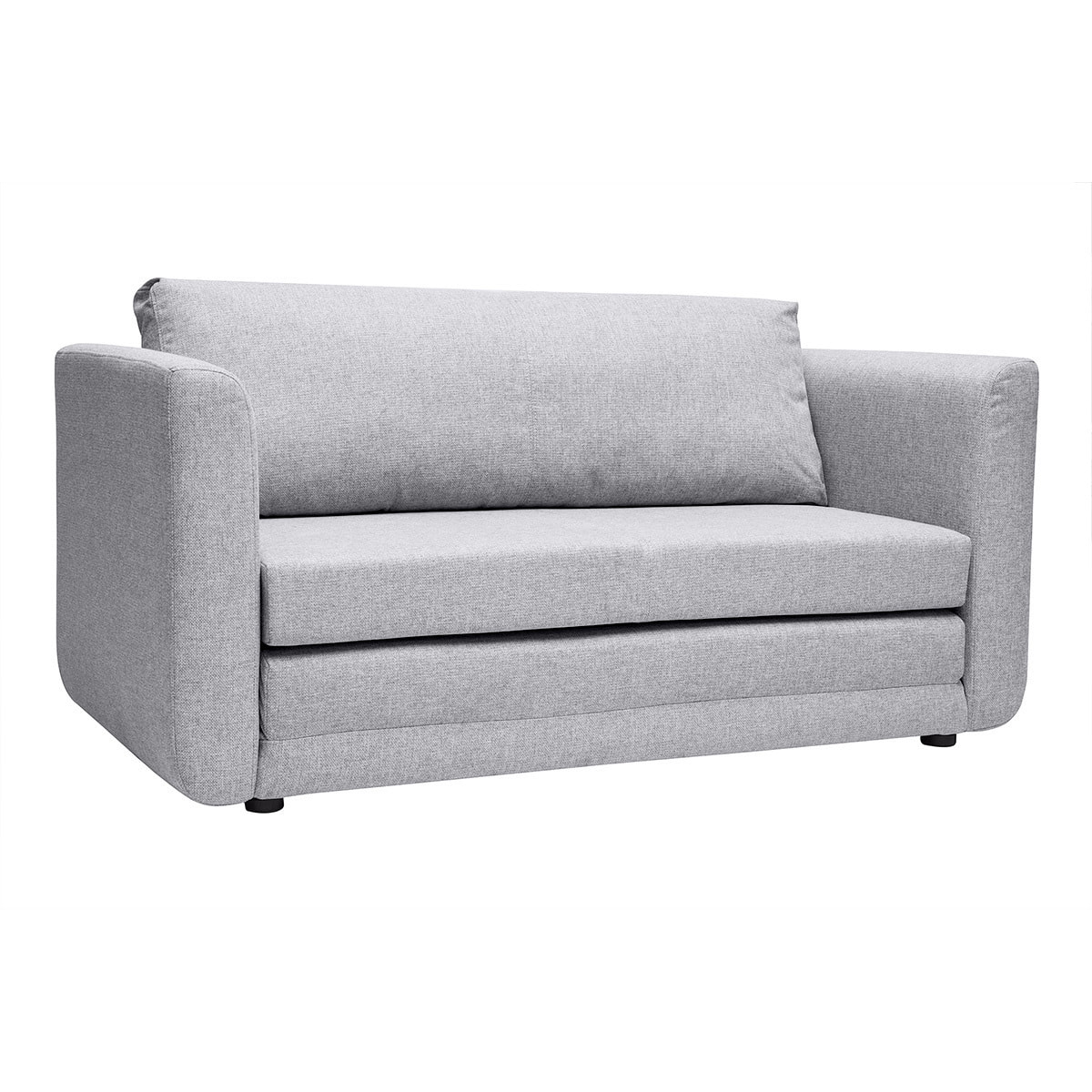 Canapé convertible 2 places en tissu gris clair LEON