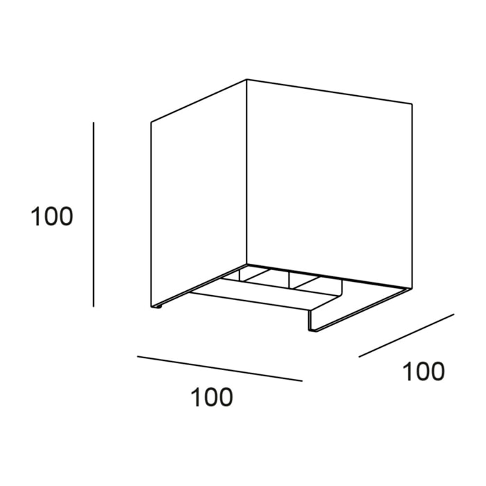 Forlight Axis square aplique exterior con luz led blanco cálido 3000K en color blanco