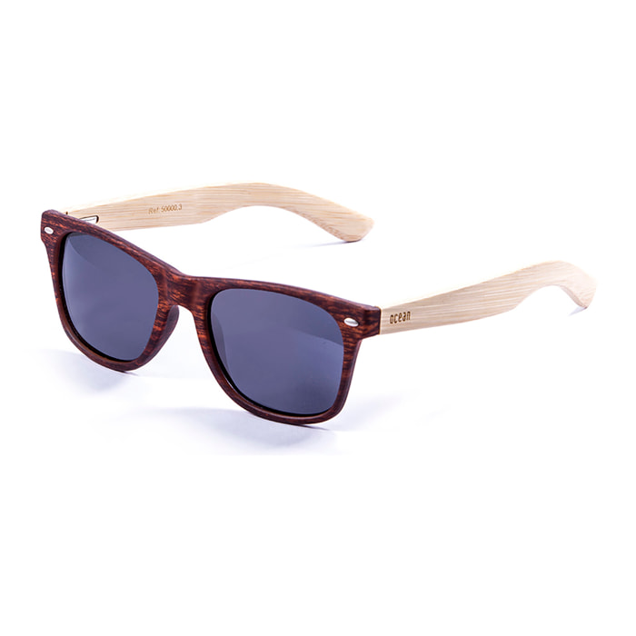 Gafas de sol OCEAN BEACH WOOD - Patillas marrón mate y bambú y / Ahumada