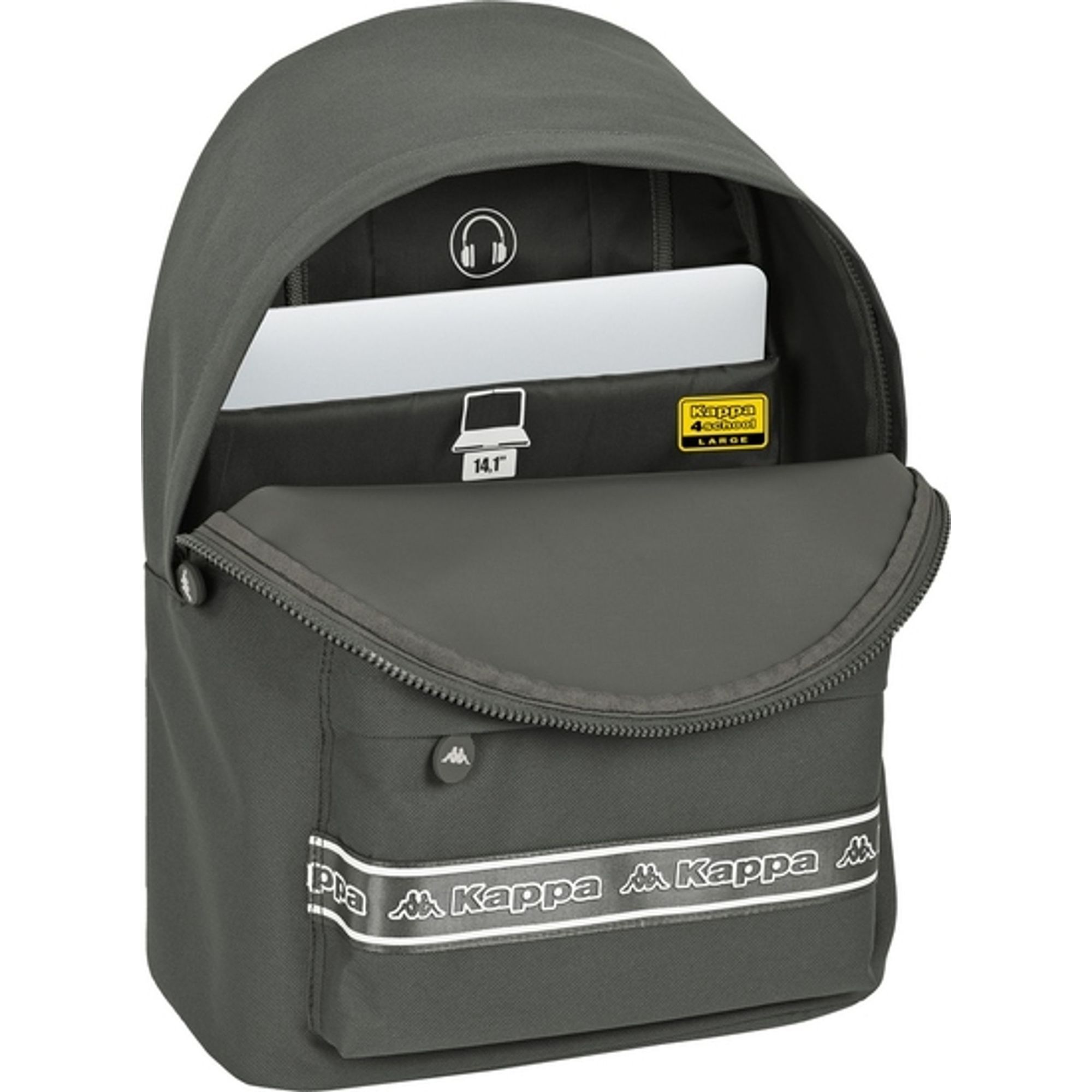 Mochila para portatil 14,1" kappa basics "gris"