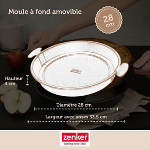 Moule à gâteau et quiches rond de 28 cm avec fond amovible Zenker Black Metallic