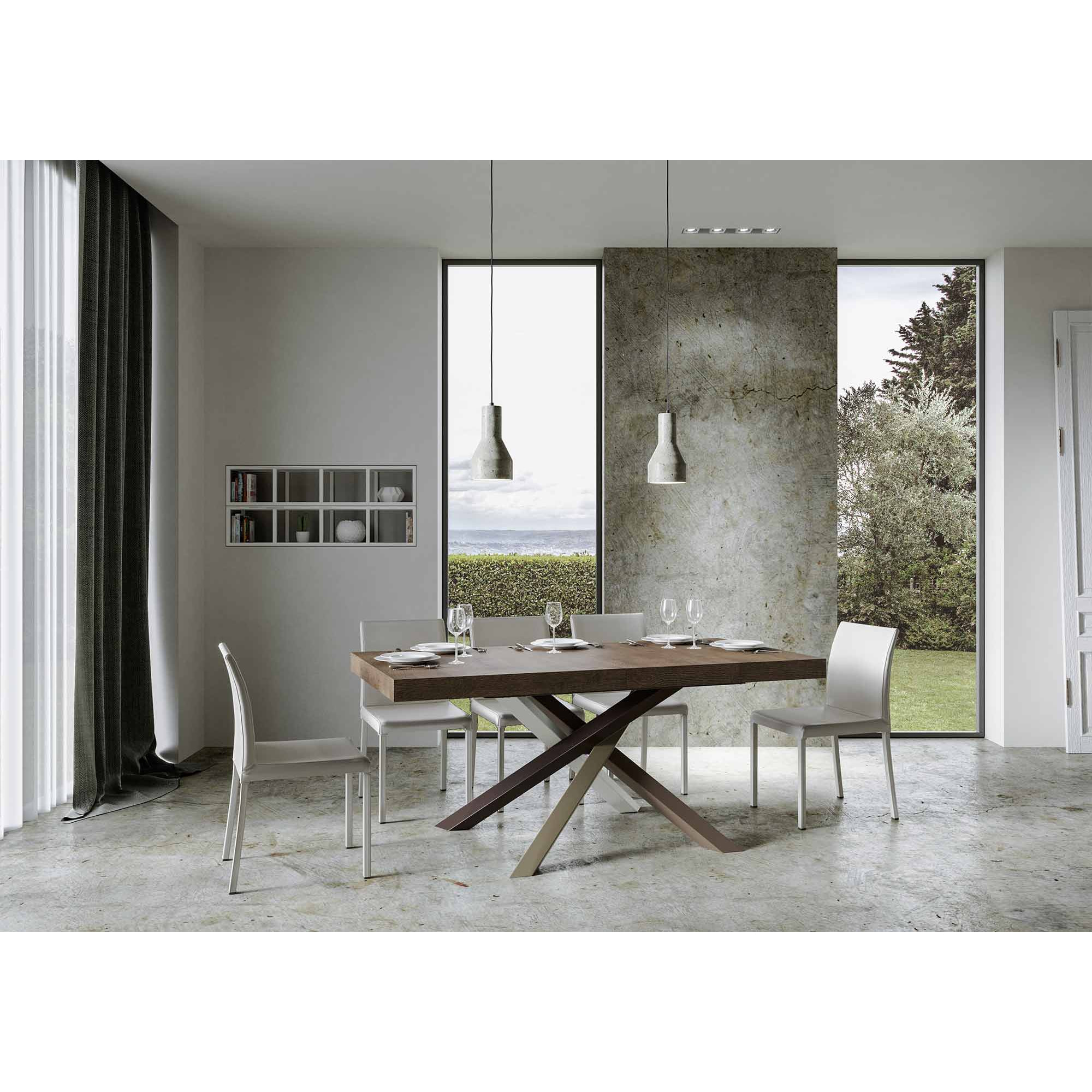 Tavolo allungabile 90x200/304 cm Volantis noce telaio 4/C