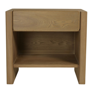ELLA - Chevet couleur naturelle 1 tiroir design arrondi