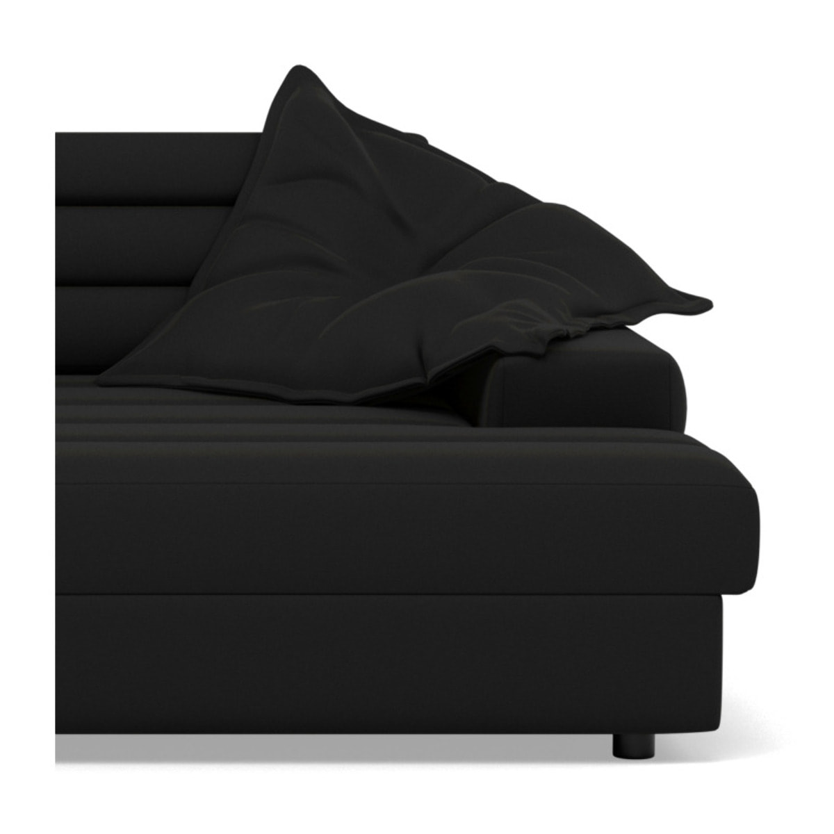 Giulia - canapé droit 4 places double méridienne - assise profonde - en tissu texturé - Noir