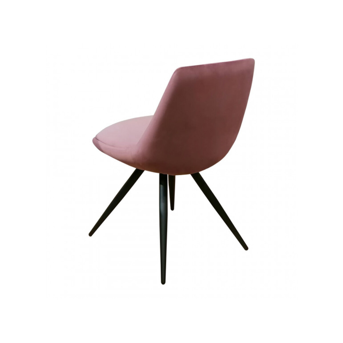 Chaise en velours avec piètement croix en métal noir - COCO