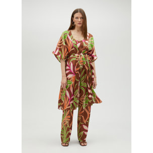 Top stile lingerie con spalline stampa floreale