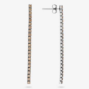 Orecchini Tennis con Cubic Zirconia Marroni