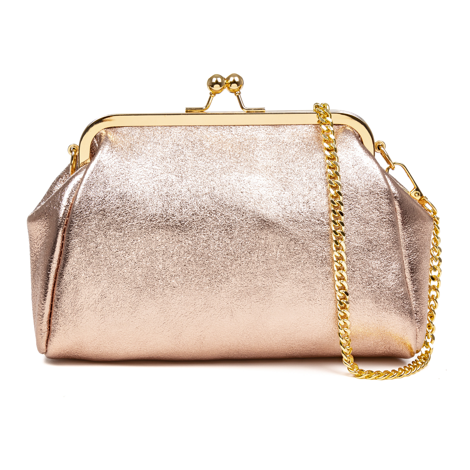 Ambivere borsa a mano Donna. Pelle autentica Suede finitura lucida laccata.