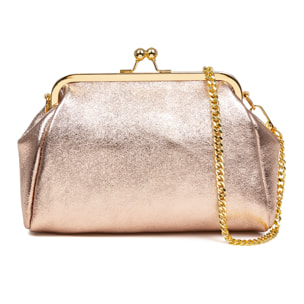 Ambivere borsa a mano Donna. Pelle autentica Suede finitura lucida laccata.