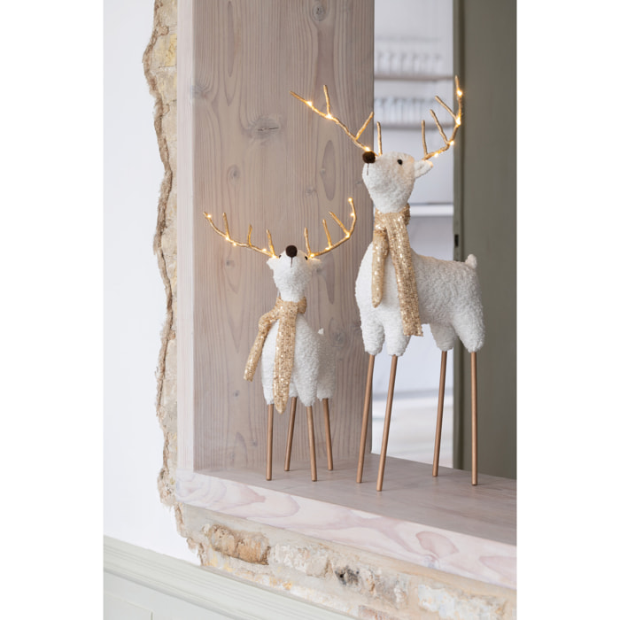 J-Line figurine Renne Foulard - polyester - blanc/or - small