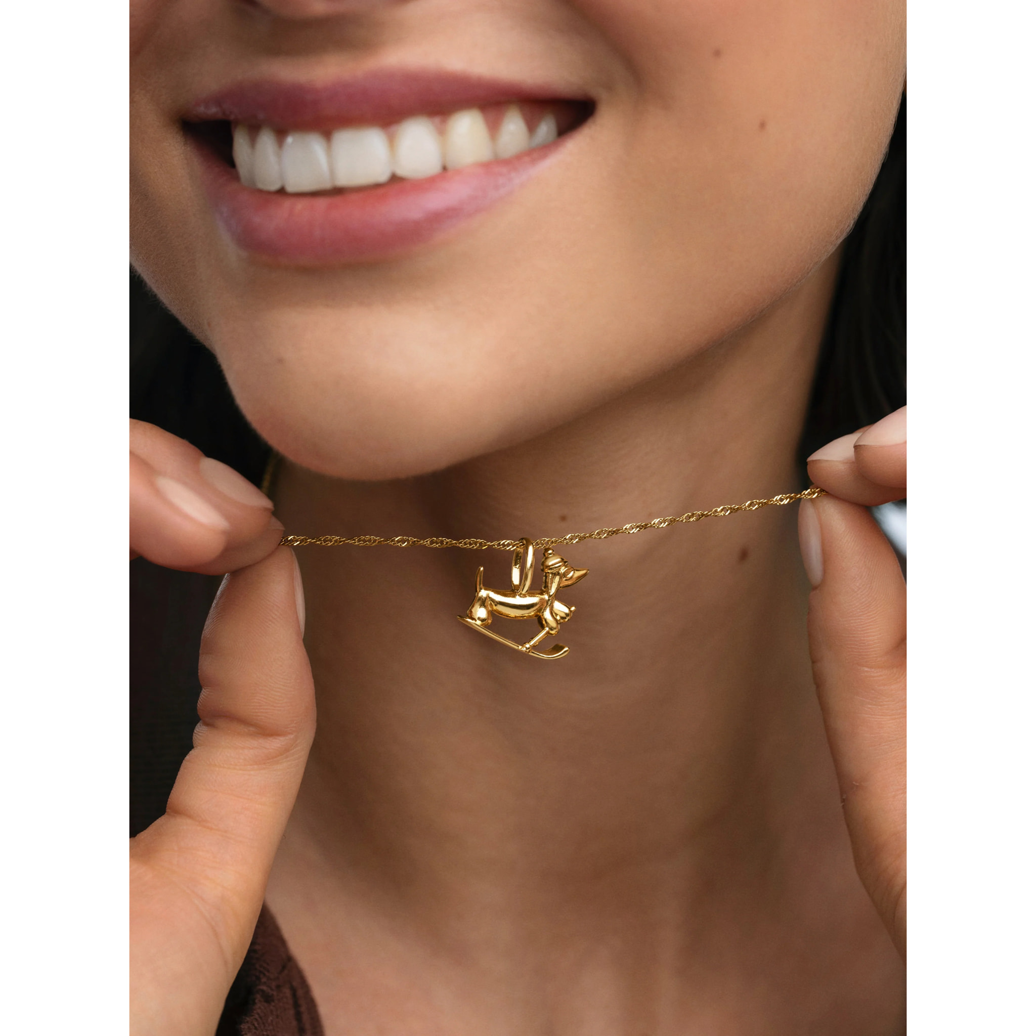 Charm Winter Teckel Placcato Oro