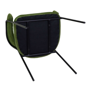 Poltrona Chloe Vacchetti in velluto verde con struttura nera cm59x51h83,5