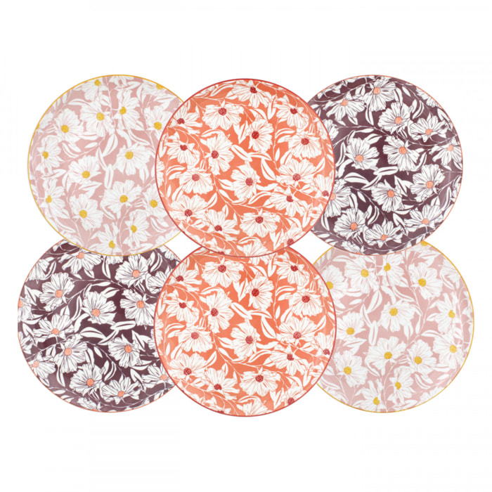 Lot de 6 grandes assiettes, OPHELIA