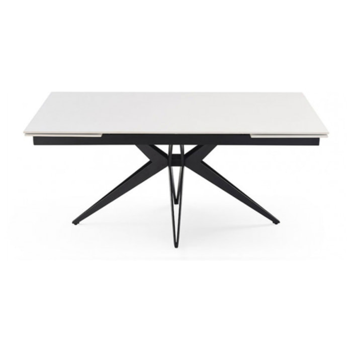 Table extensible en céramique blanc pure L160/240cm - 9 piètements - UNIK