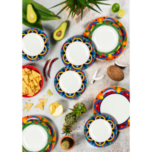 Servizio piatti 12 pezzi Excelsa – Cancun, Porcellana Multicolore
