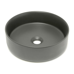 Mood vasque à poser ronde 36x36 cm sans trou de robinetterie ni trop-plein, gris foncé (SATM3636DGRM)