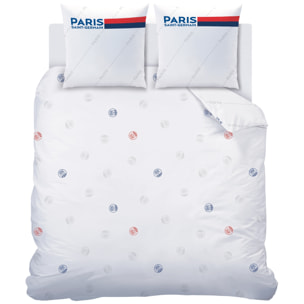 Parure de lit imprimée 100% coton, PSG RETRO WHITE