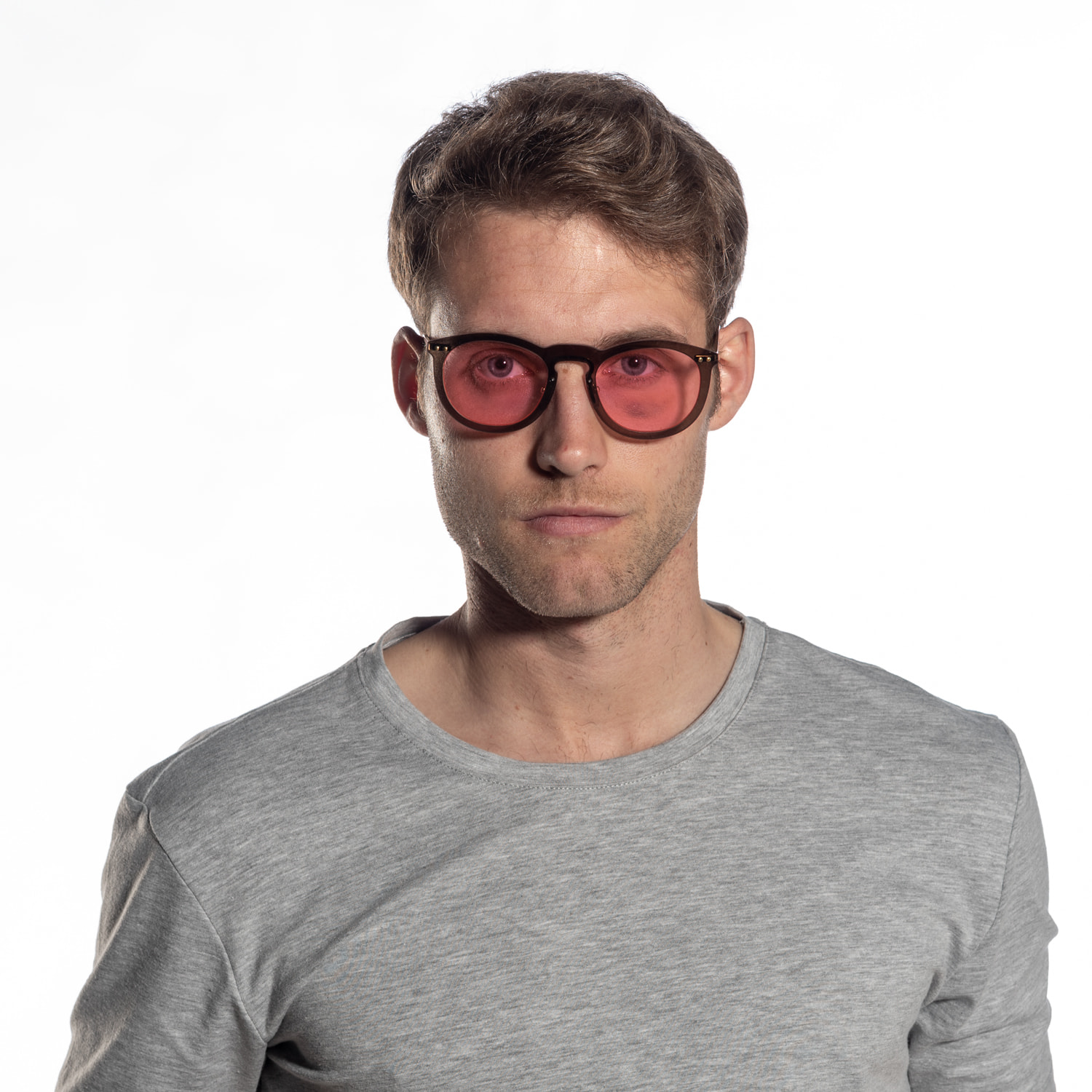 Gafas de sol PALO ALTO HELSINKI - Marrón transparente / Rosa y patillas de metal dorado mate con patillas doradas