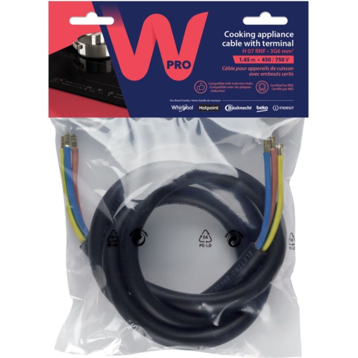 Câble d'alimentation WPRO CAB360/1 32 ampères - appareils de cuisson