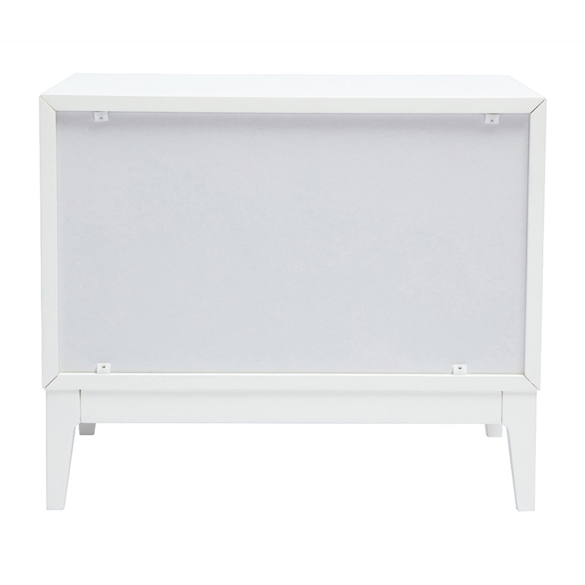 Table de chevet blanche mat et métal doré avec rangements GIANA