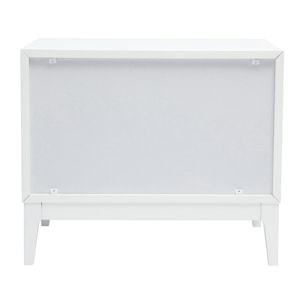 Table de chevet blanche mat et métal doré avec rangements GIANA