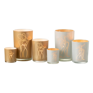 J-Line photophore Lady - verre - mix - large - 2 pcs