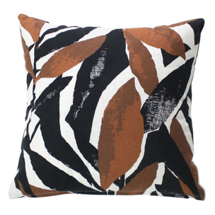 Coussin décoratif déhoussable motif graphique - Noir