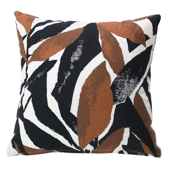 Coussin décoratif déhoussable motif graphique - Noir