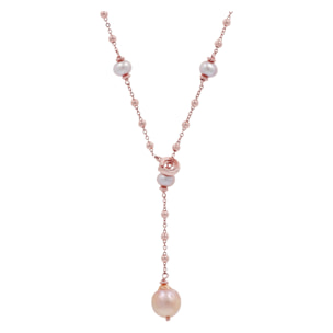 Collana a Cravatta con Perle Coltivate d'Acqua Dolce