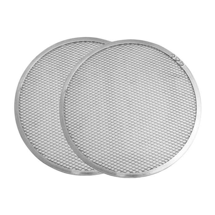 Lot de 2 plaques à pizza surgelée perforées en alu 33 cm FM Professional