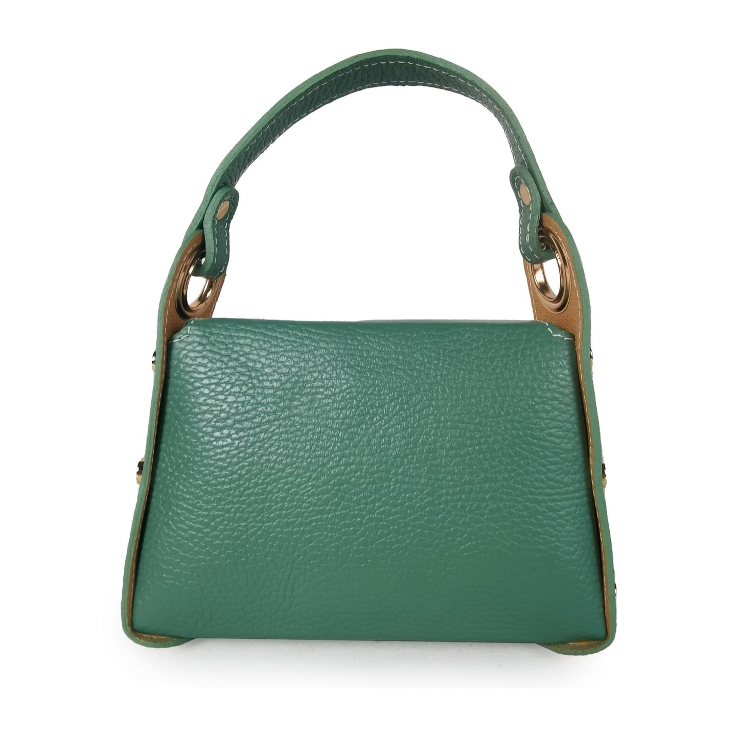 Borse Donna colore Verde-in pelle Made in Italy 17x12x6cm