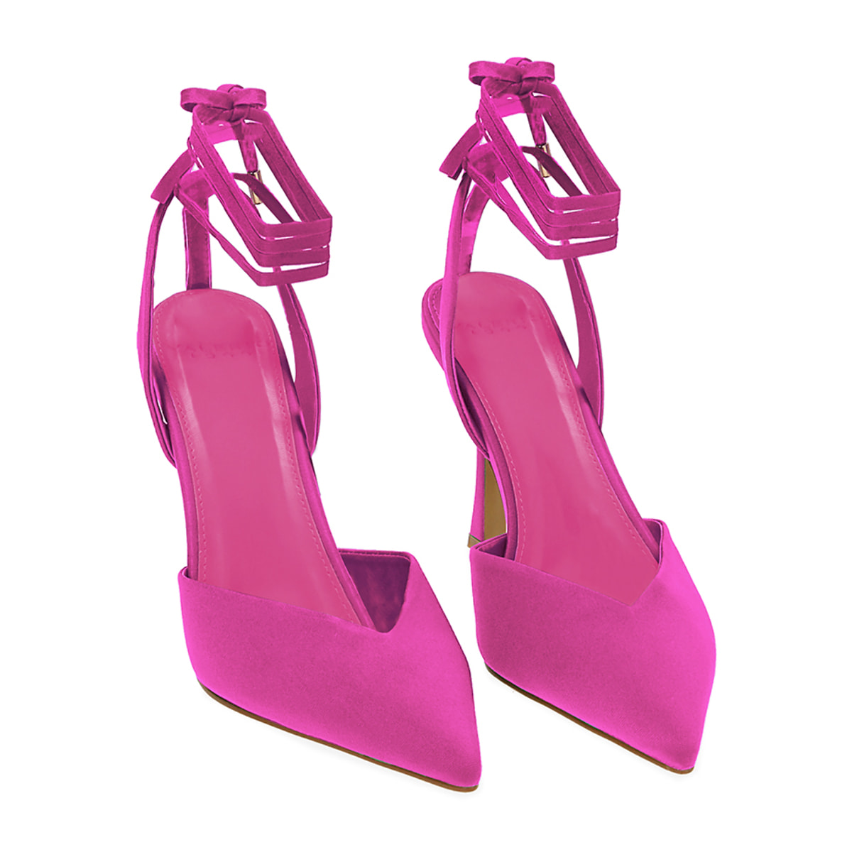 Décolleté slingback fucsia in lycra, tacco 9,5 cm