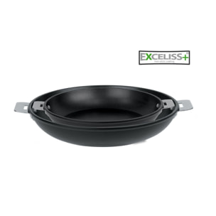 Set 2 poêles antiadhésives en aluminium à poignée amovible Exceliss®+