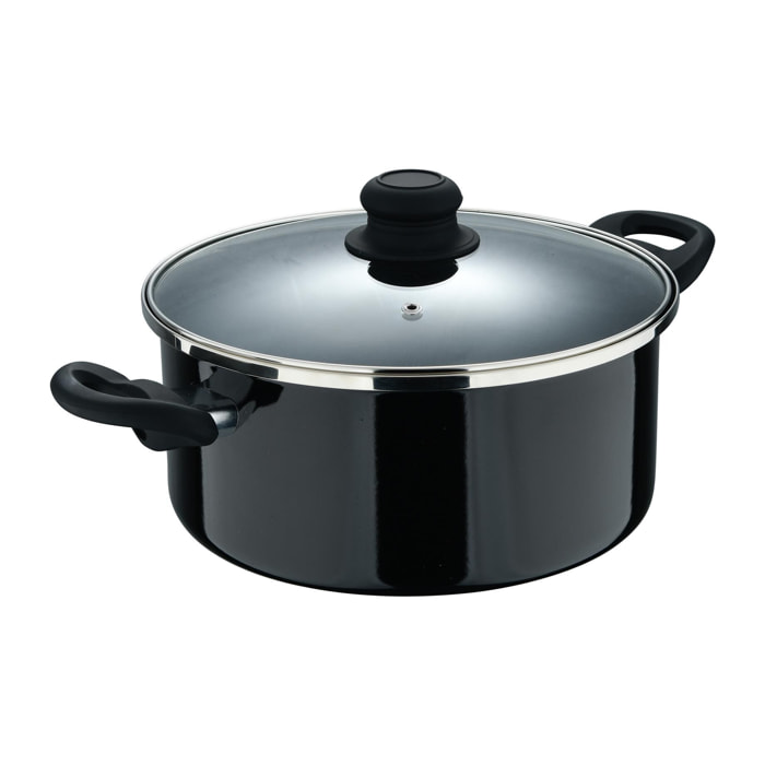 Cacerola con tapa ø24 cm acero al carbono de color negro, antiadherente y resistente expert barcelona san ignacio