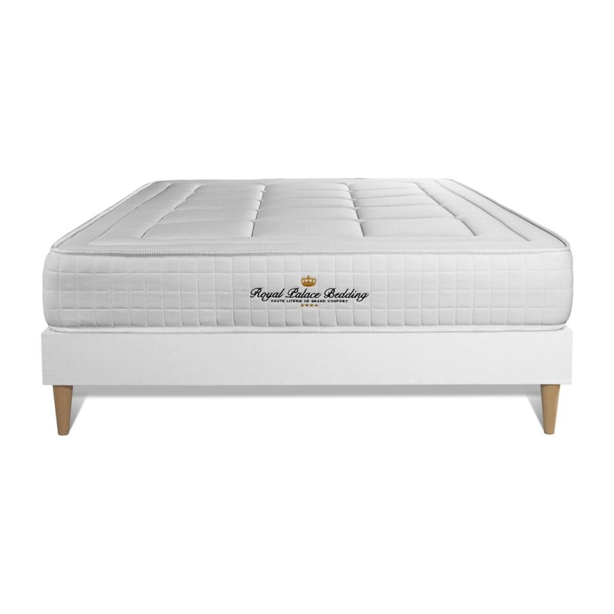 Ensemble - Matelas Mémoire de forme 24cm d'épaisseur - 3 zones de confort - Confort ferme - Sommier tapissier en kit - 2 places
