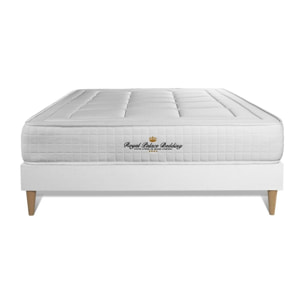 Ensemble - Matelas Mémoire de forme 24cm d'épaisseur - 3 zones de confort - Confort ferme - Sommier tapissier en kit - 2 places