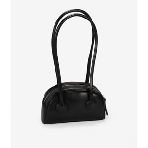 Bolso de hombro negro con cremallera