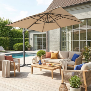 Parasol déporté rectangulaire 3x4m WIMEREUX