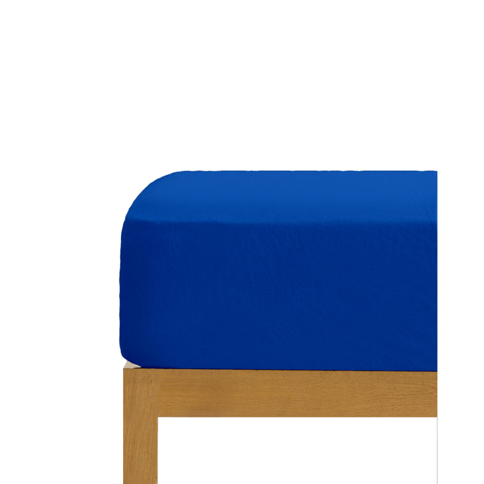 Sábana bajera azul fuerte 100% algodón
