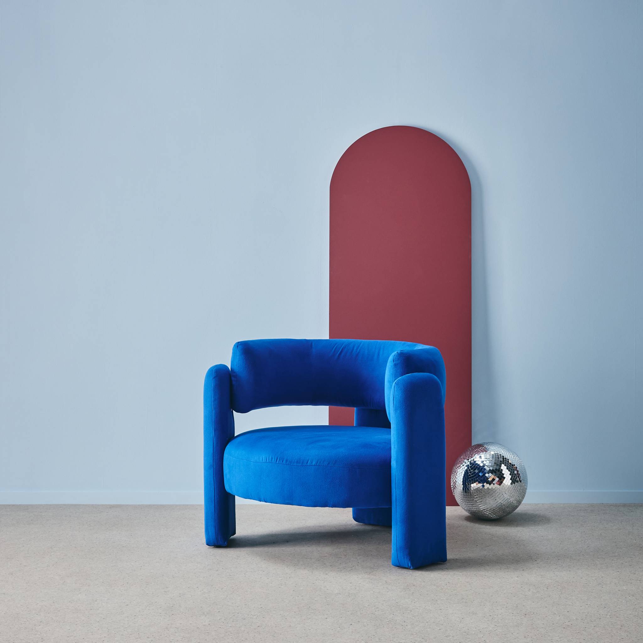 Fauteuil tripode en tissu type feutrine  MELLOW