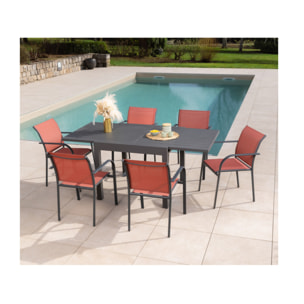Ensemble table et chaises de jardin  - terracotta - HONFLEUR BEZIERS