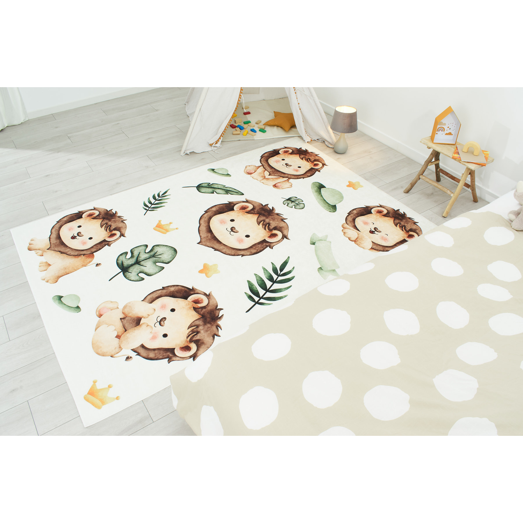 HAPPY - Tapis enfant motif Lion jungle