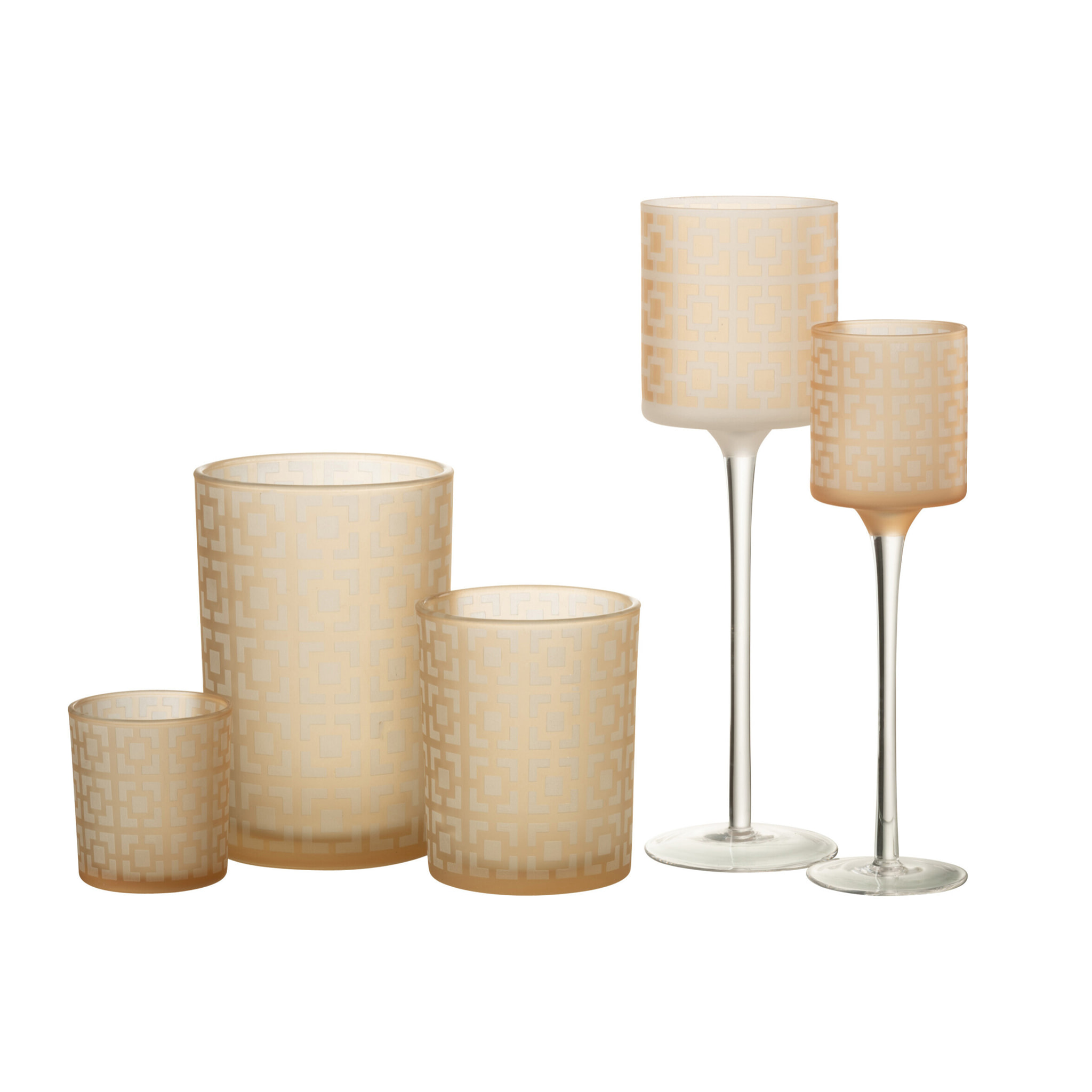 J-Line photophore Sur Pied - verre - beige - large