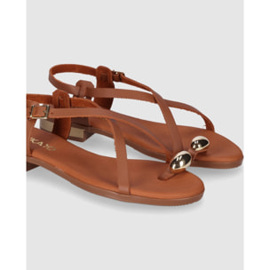 Sandalias de Piel - Cuero - Tacón: 2 cm