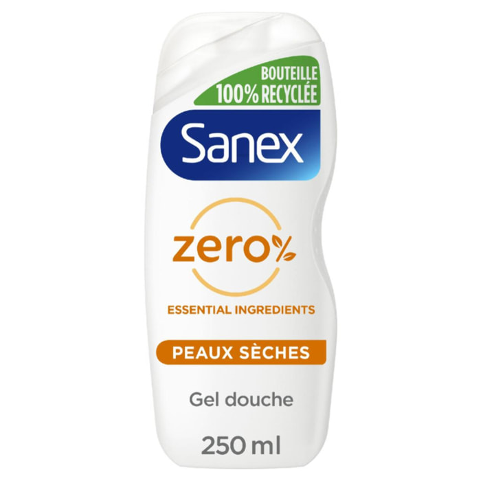 Pack de 6 - SANEX Gel Douche Nourissant Zero% Essential Ingredients Peaux Sèches 250ml