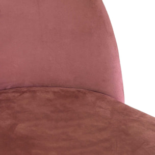 Sgabello Sammi Vacchetti in velluto rosa antico con struttura nera cm44x48h91